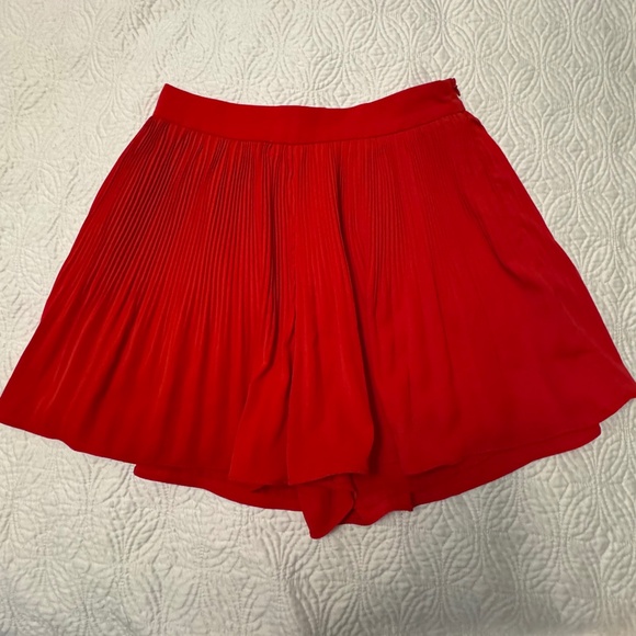 The Impeccable Pig Pants - Impeccable Pig Pleated Red Shorts Small